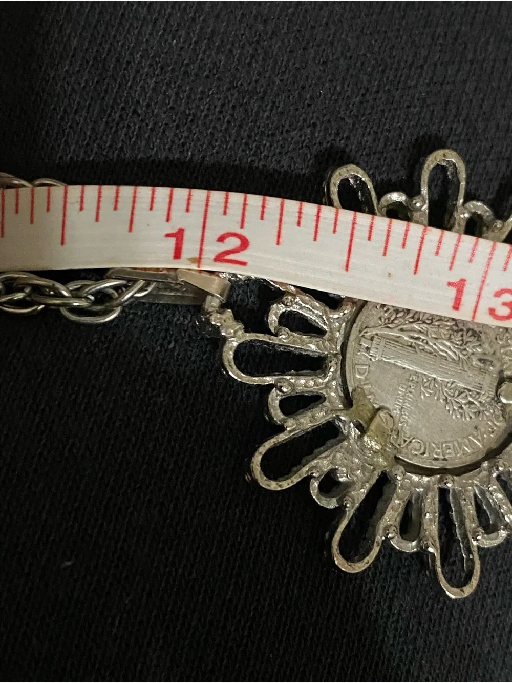 1942 Mercury Silver Dime In Starburst Pendant With Chain